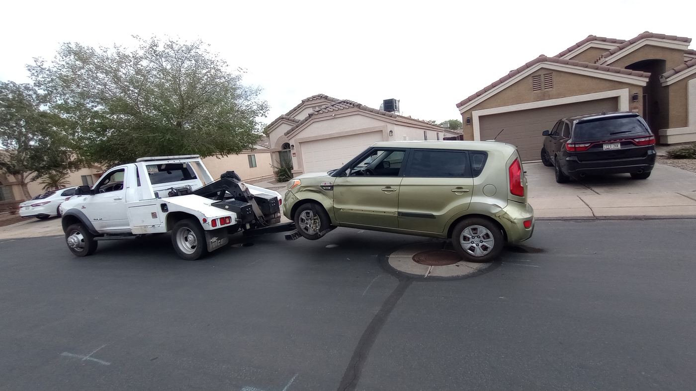 Silver Subaru Outback bought for cash and loaded in Laveen Village, AZ